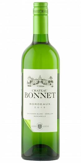 Вино Chateau Bonnet Sauvignon Blanc-Semillon-Muscadelle Entre-deux-Mers AOC Шато Бонне Совиньон Блан-Семийон-Мюскадель Антр-де-Мер АОС 2015 750 мл