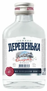 Водка  Зимняя деревенька на солодовом спирте Альфа 100 мл
