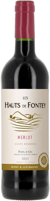 Вино  Les Hauts de Fontey Cuvee Reservee Merlot, Pays d'Oc IGP, 2023  750 мл  13,5%