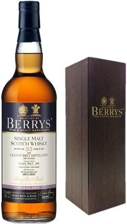 Виски Berrys Glenturret 35  wooden box  Беррис Глентаррет 35  в деревянной коробке 700 мл