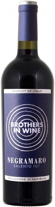 Вино  Brothers in Wine Negroamaro Salento IGT   Бразерс ин Вайн  Негроамаро  750 мл