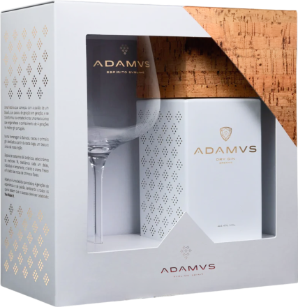 Джин Adamus Organic Dry Gin gift box + 1 glasses  700 мл  