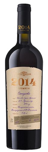 Вино красное сухое Саперави  Премиум, ООО "Запорожское", 2014, 750 мл