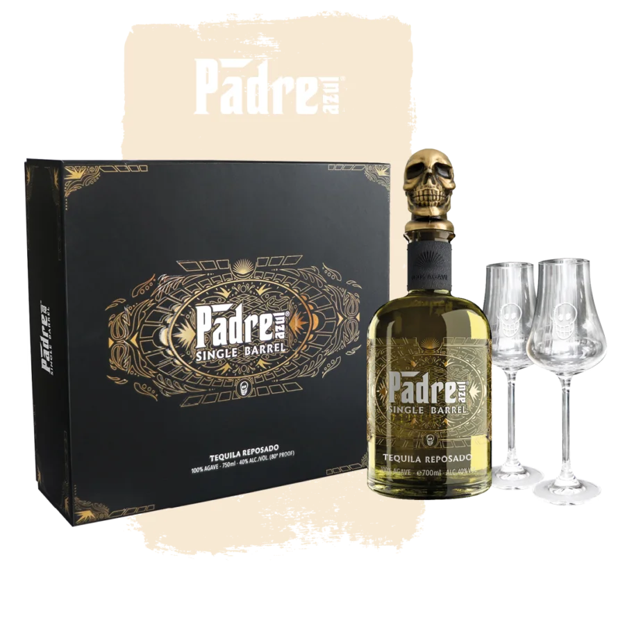 Текила Padre Azul Single Barrel Reposado gift box with 2 glasses 700 мл  