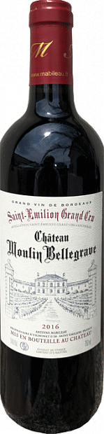 Вино Château Moulin Bellegrave   2016 750 мл