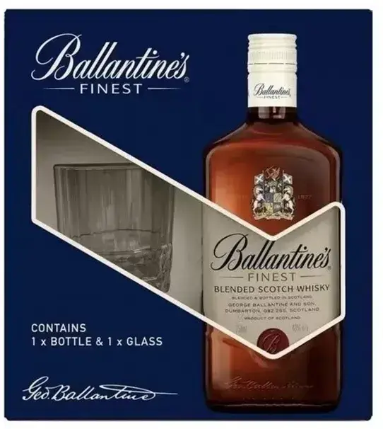 Виски Ballantine's Finest, gift box with a glass  700 мл 40%