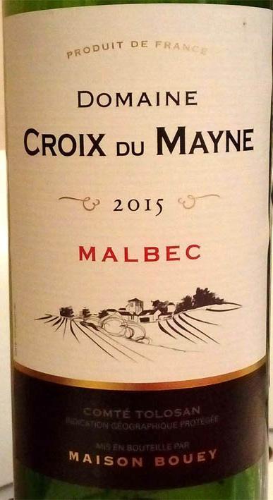 Вино Maison Bouey Domaine Croix du Mayne АРС Comte Tolosan Malbec Мезон Бойи Домен Круа дю Мен  АОС Комт Толозан Мальбек   2015 750 мл