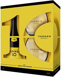 Бренди  Torres Gran Reserva 10 Торрес 10 Гран Резерва +2 стакана п/у    700 мл