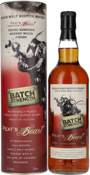 Виски Peat's Beast  Single Malt Pedro Ximenez Sherry Wood Finish Batch Strength, in tube   700 мл