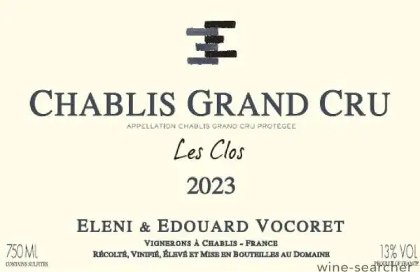 Вино Domaine Eleni et Edouard Vocoret Chablis Grand Cru Les Clos  2023  750 мл