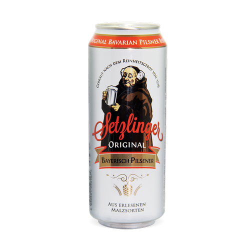 ПИВО Setzlinger Original Pilsener  ЗЕТЦЛИНГЕР ОРИДЖИНАЛ ПИЛСНЕР  в жестяной банке 500 мл