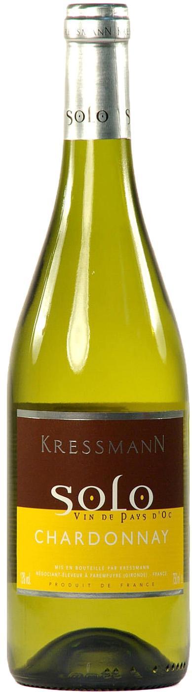 Вино Kressmann Solo Chardonnay Vin de Pays d'Oc  Крессманн Соло Шардонне 2012 750 мл