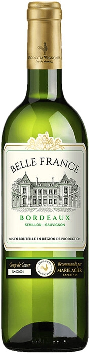 Вино   Bordeaux Blanc Belle France 2022  750 мл  10,5%