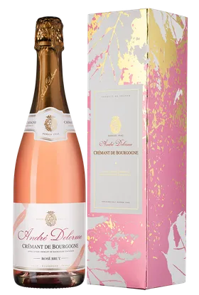 Игристое вино  Andre Delorme  Cremant de Bourgogne Brut Rose gift box  750 мл
