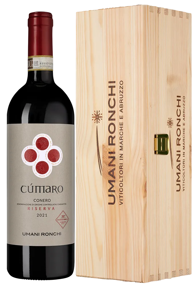 Вино Umani Ronchi Cumaro Conero Riserva DOC wooden box  2021 750 мл