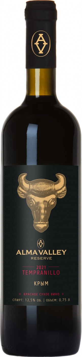 Вино Альма Валлей Темпранильо Резерв  2021 750 мл 14,5%