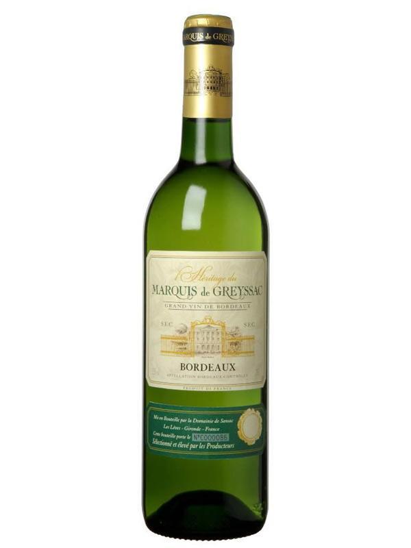 Вино Marcuis de Greyssac Bordeaux   AOC Маркиз де Грейсак Бордо Блан  2017 750 мл