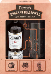 Виски Dewar's 12 years old  gift box with 1 glass Дьюарс 700 мл
