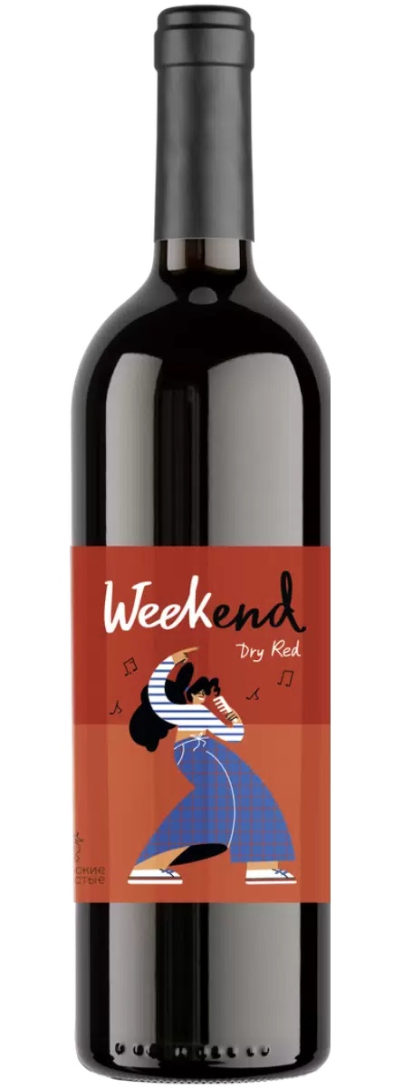Вино  Азовские Игристые Weekend  Ред Бленд  2024  750 мл  14%