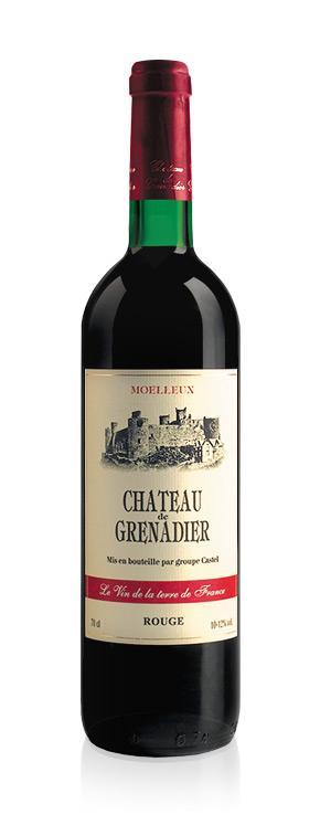 Набор Вино Chateau de Grenadier и 2 бокала красное полусладкое 700 мл