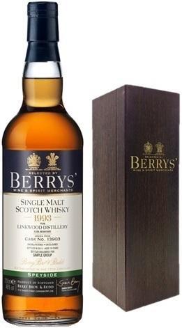 Виски Berrys Linkwood 1993 wooden box Беррис Линквуд 1993  в деревянной коробке  700мл