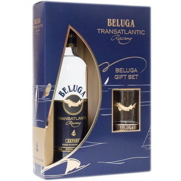 Водка Beluga Transalantic Racing in a gift box with a glass 700 мл