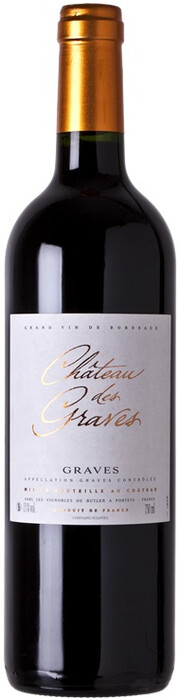 Вино  Chateau des Graves  Rouge Graves AOC  Шато де Грав Руж 2016 750 мл  13%