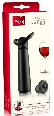 Вакуумный насос VacuVin Wine Saver Concerto Black (1 pump, 4 st.), цвет: чёрный, подарочная коробка (1 насос+4 пробки)