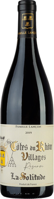 Вино La Solitude Reserve Cotes du Rhone Villages AOC    Кот дю Рон Виляж Резерв Ля Солитюд  2019 750 мл