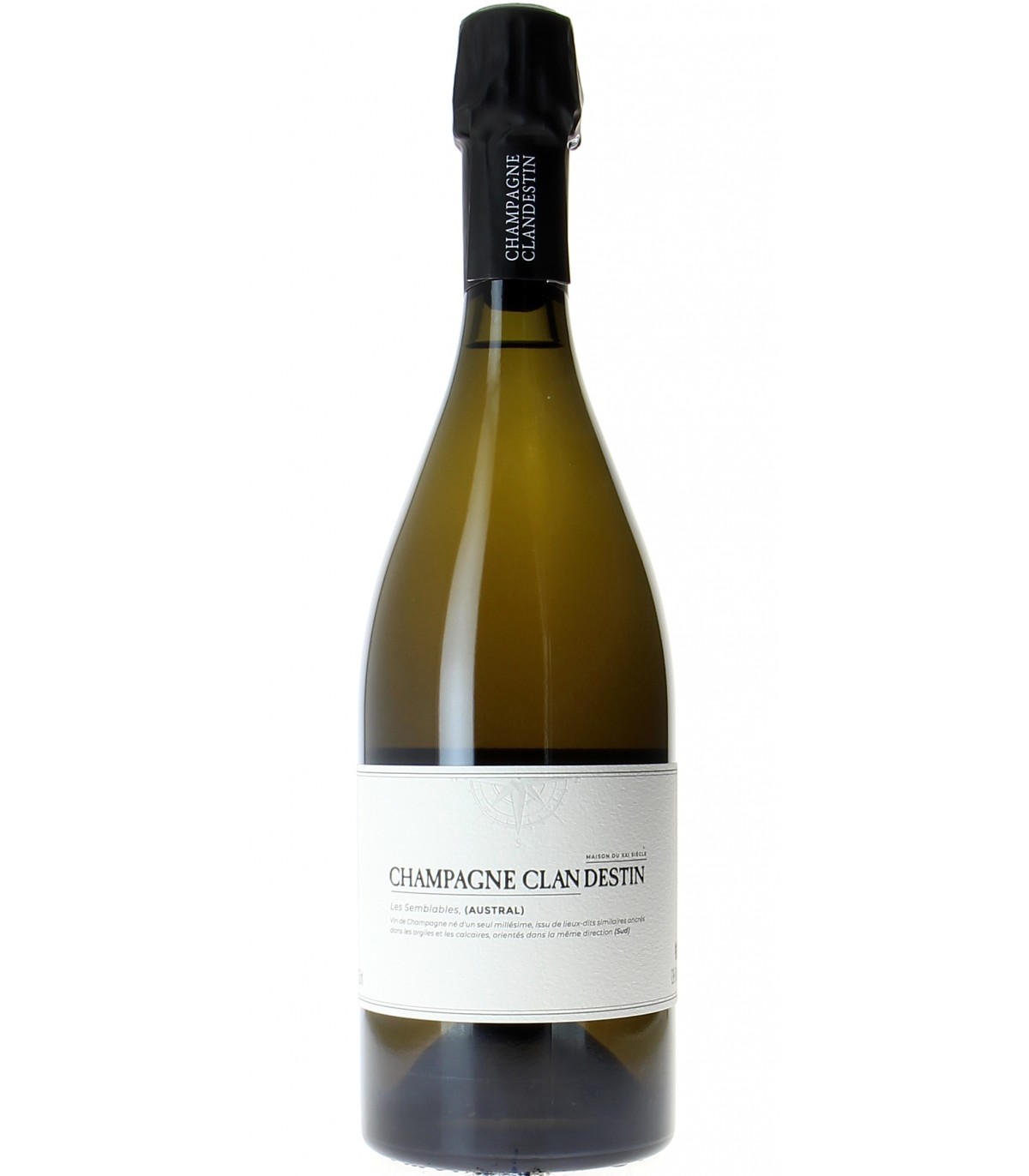 Шампанское Champagne Clandestin  Les Semblable-Austral Brut Nature AOC  Шампань Кландестан Ле Самблабль-Остраль АОС белое экстра брют  2018 750 мл
