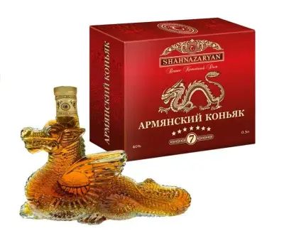 Коньяк Шахназарян Армянский 7-летний в подарочной коробке Дракон  500 мл
