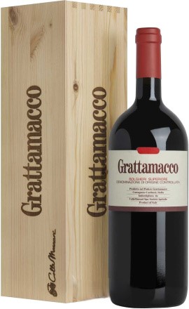 Вино Grattamacco Bolgheri Rosso Superioreу 2020  wooden box 1,5 л