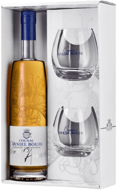 Набор Daniel Bouju  Premiers Aromes  Grande Champagne AOC, gift box with 2 glasses  Даниэль Бужу  Премьер Аром  700 мл в подарочной коробке с двумя бокалами