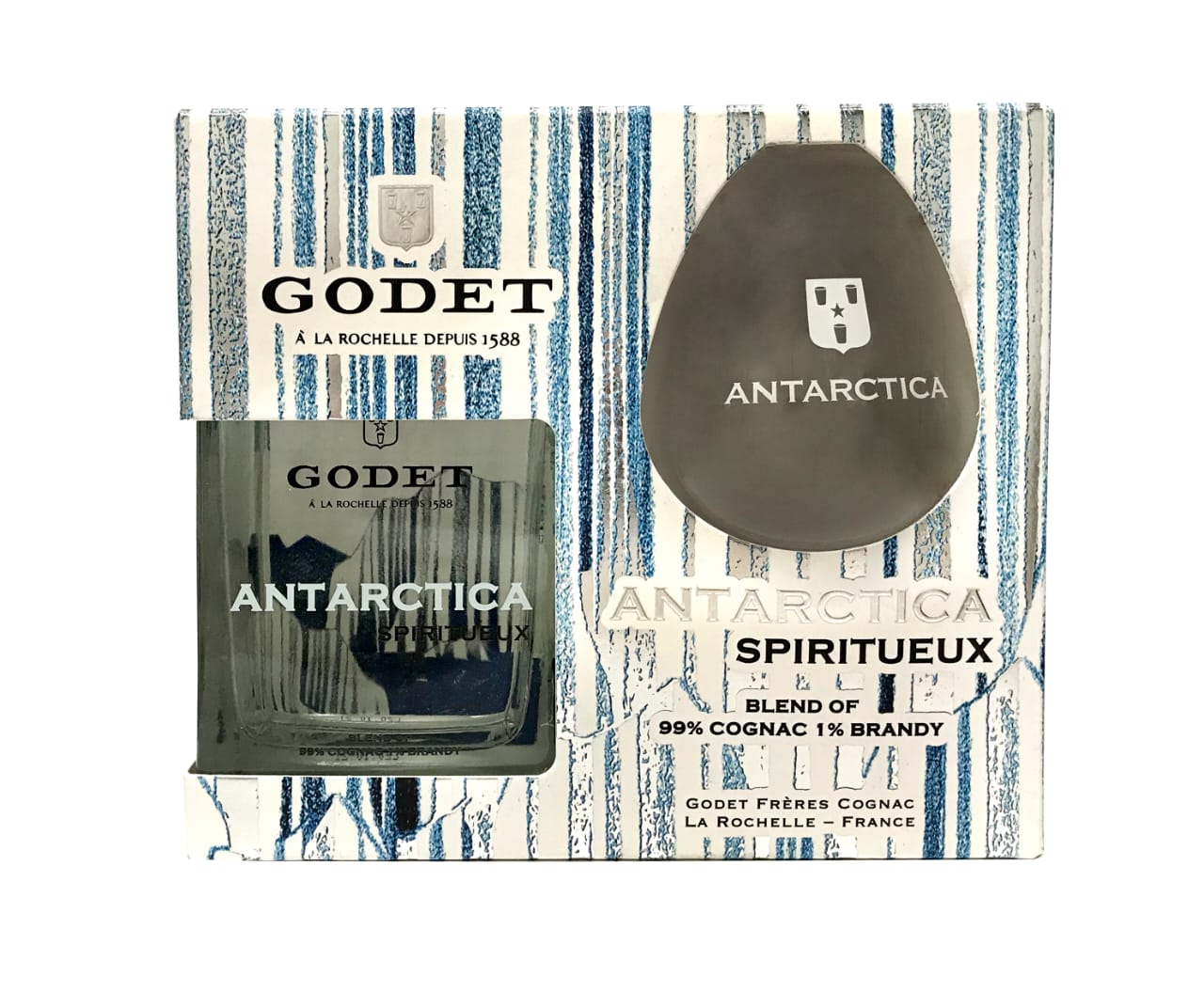 Коньяк Godet Antarctica Icy White gift box with glass  500 мл