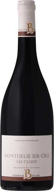 Вино Pierrick Bouley Monthelie 1-er Cru Les Clous  Пьеррик Були Монтели Премье Крю Ле Клу   2015 750 мл