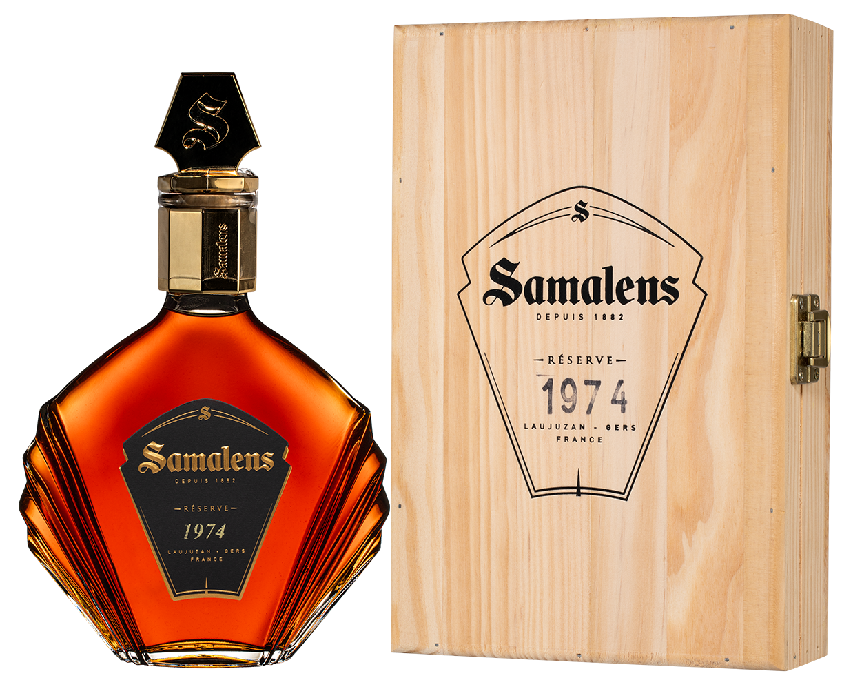 Арманьяк Samalens Armagnac  wooden box  1974  700 мл