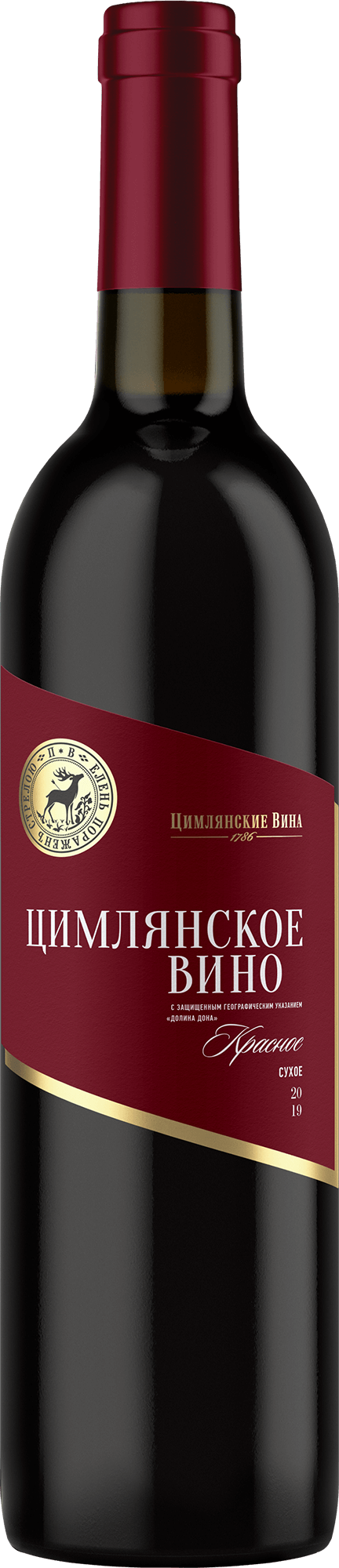 Вино Цимлянское Саперави столовое красное сухое 750 мл