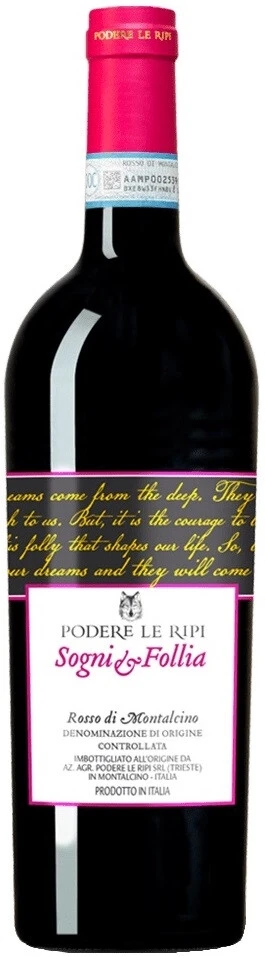 Вино Podere Le Ripi, Sogni e Follia Rosso di Montalcino DOC 2021  750 мл  14%