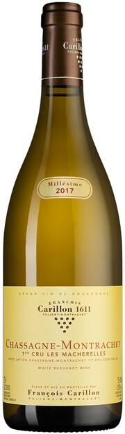 Вино Francois Carillon  Chassagne-Montrachet  Les Macherelles AOC  2017 750 мл