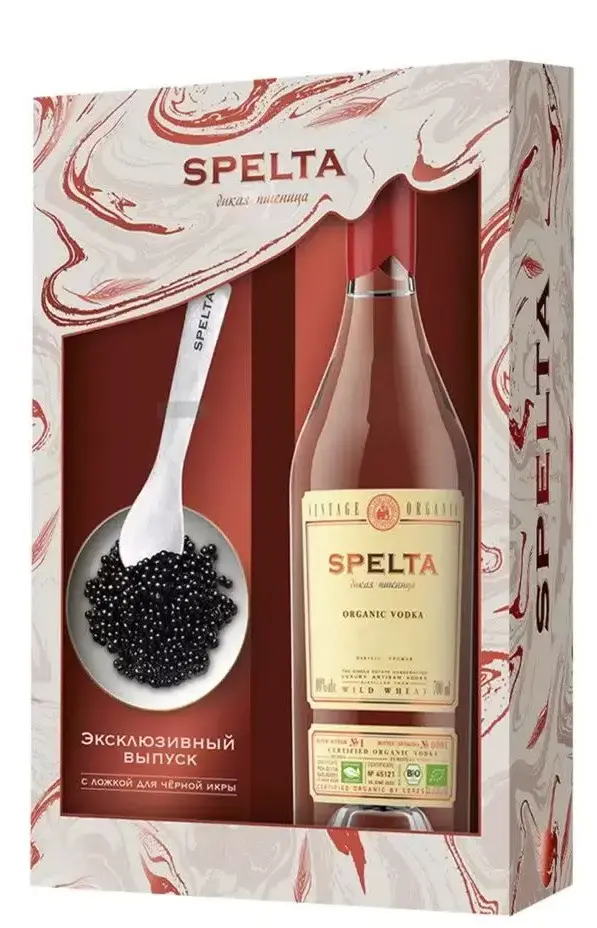 Водка Спельта в подарочной упаковке + ложка  500 мл