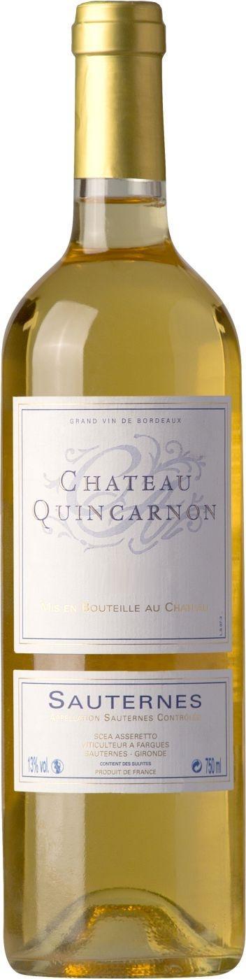 Вино Chateau Quincarnon  Sauternes AOC Шато Кинкарнон  2012  750 мл