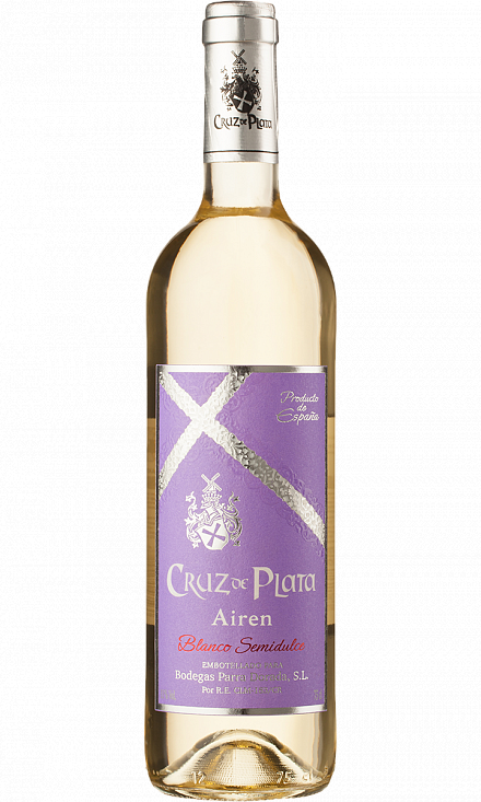 Вино  Cruz de Plata Airen semidulce CRUZ de PLATA Крус де Плата Айрен белое полусладкое Крус де Плата 750 мл