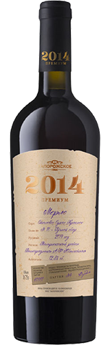 Вино красное сухое Мерло Премиум, ООО "Запорожское", 2014, 750 мл