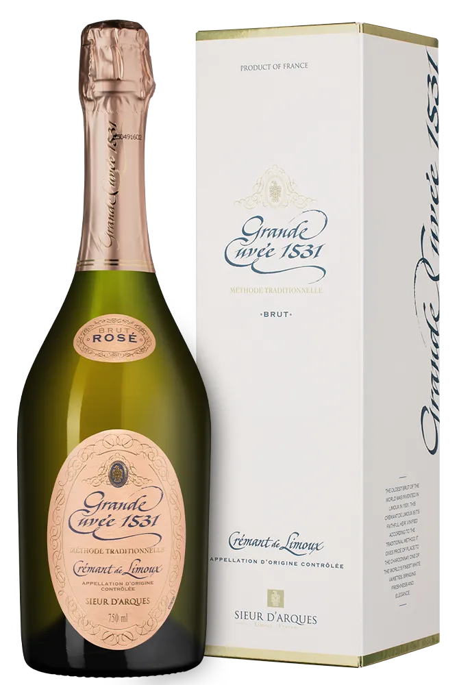 Игристое вино Grande Cuvee 1531 Cremant de Limoux Rose Aimery Sieur d’Arques gift box  750 мл 