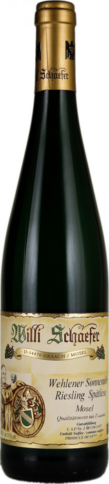Вино Willi Schaefer  Wehlener Sonnenuhr  Riesling Spatlese  Вилли Шефер  Веленер Зонненур Рислинг Шпетлезе 2018 750 мл