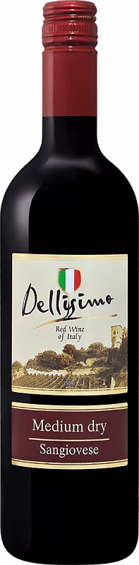 Вино  Dellisimo Sangiovese Rubicone IGT  Деллисимо Санджовезе Рубиконе красное полусухое 2021  750 мл  11%