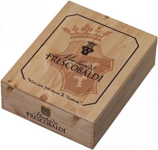 Подарочная упаковка Marchesi de' Frescobaldi Wooden Case Nipozzano for 3 bottles Маркези де Фрескобальди подарочный футляр из дерева Нипоццано на 3 бутылки