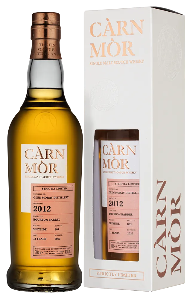 Виски Carn Mor Single Malt Glen Moray 2012 Bourbon Barrel 11 Years gift box  700 мл