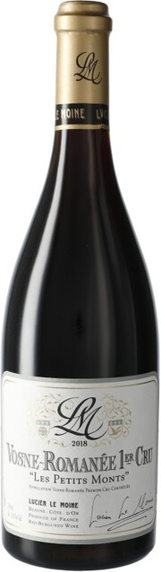 Вино Lucien Le Moine Vosne-Romanee 1er Cru Les Petits Monts AOC Люсьен Ле Муан Вон-Романе Премье Крю Ле Пти Мон 2018 750 мл