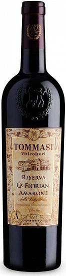 Вино Tommasi, Ca' Florian Riserva, Amarone della Valpolicella Classico DOC  Томмази Ка'флориан Амароне Делла Вальполичелла Классико Ризерва 2012  750 мл